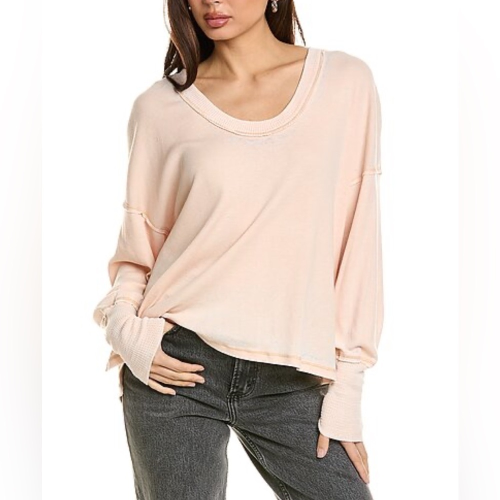 Project Social NWT Sz S Cornell Burnout Rib Top in Blush